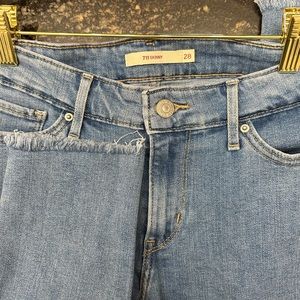 Levi 711 Skinny Jeans, Raw Hem, Sz 28